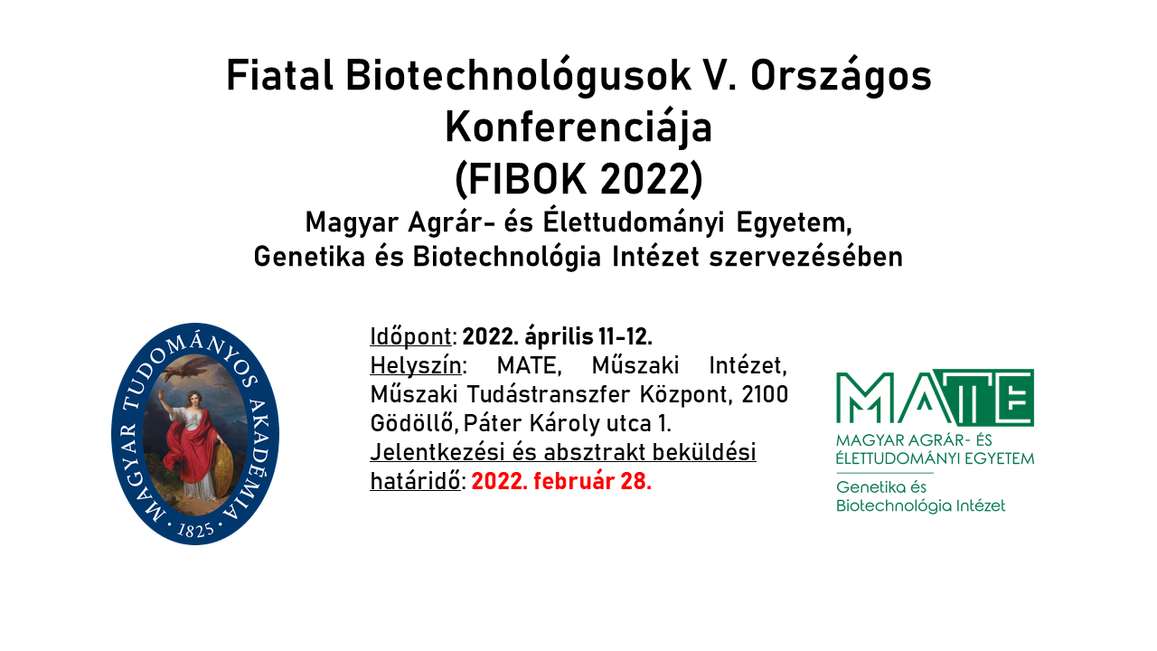 Fiatal Biotechnológusok V. Országos Konferenciája (FIBOK 2022)